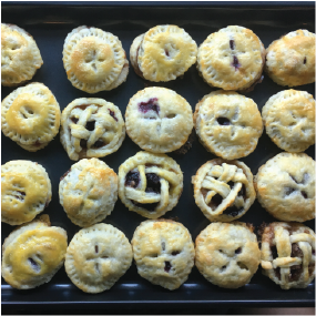 Homemade mini blueberry pies for pie day